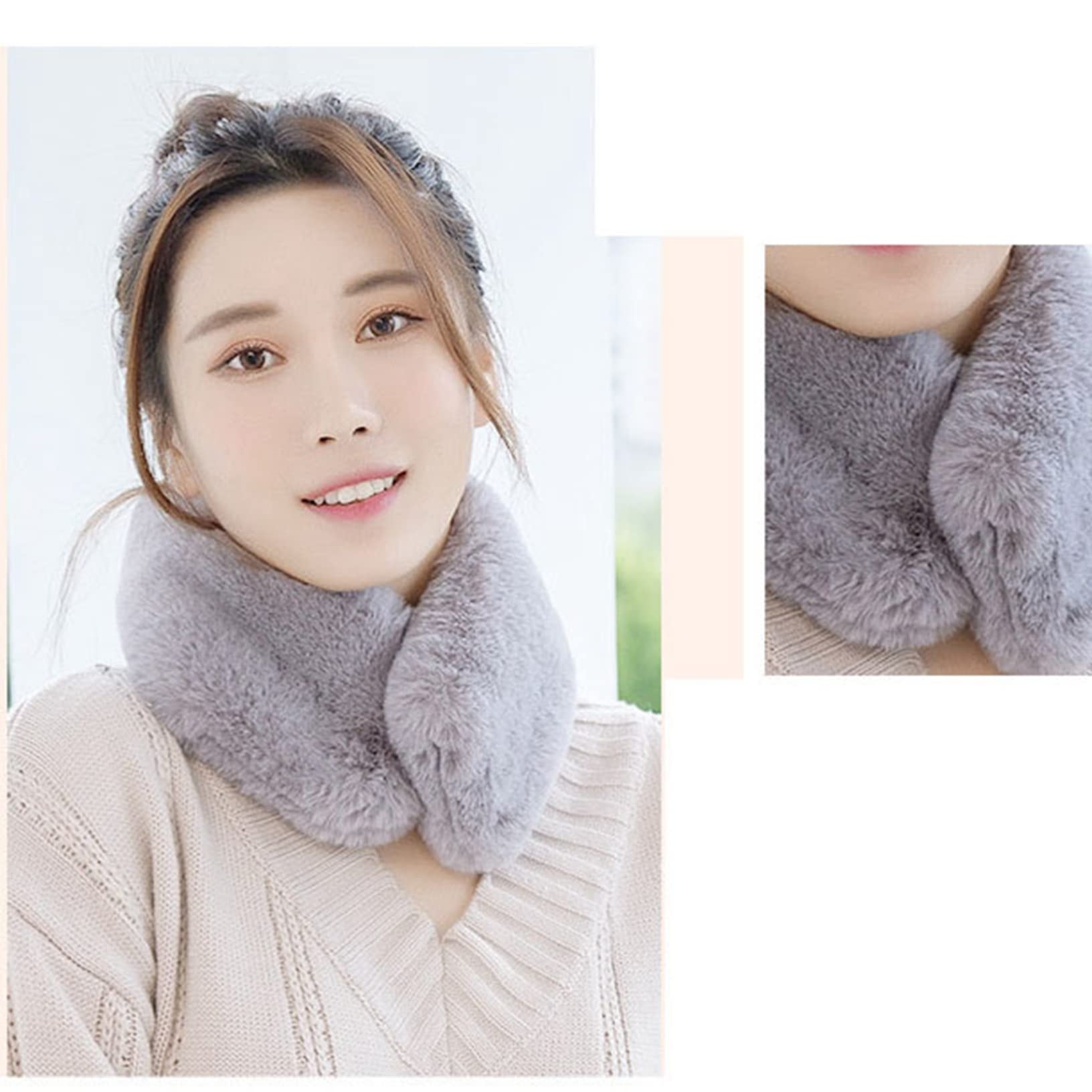 Amazon.co.jp: 磁石付き ティペット シンプル ネックウォーマー